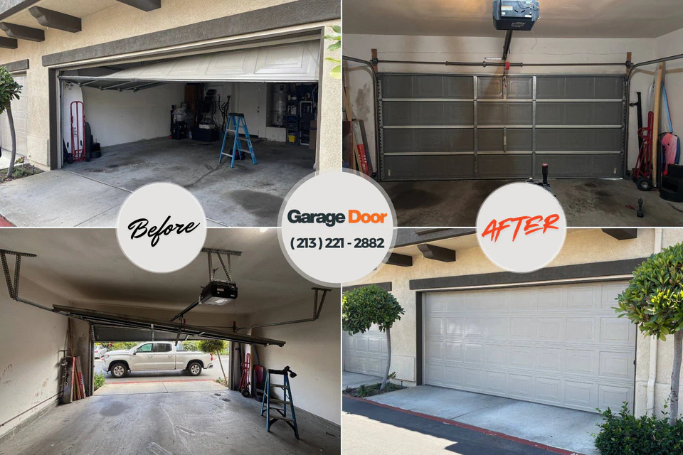 Before and after: garage door repair Sewall's Point, FL